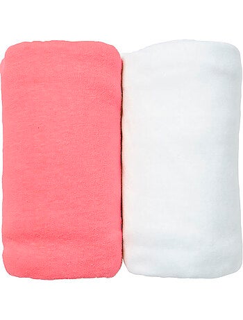 Juego de 2 sábanas bajeras de jersey de algodón orgánico de 40 x 80 cm