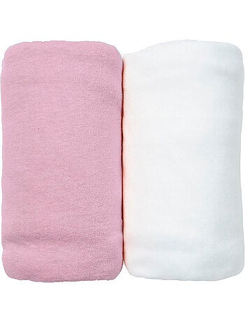 Juego de 2 sábanas bajeras de jersey de algodón orgánico de 40 x 80 cm