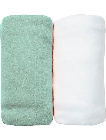 Juego de 2 sábanas bajeras de jersey de algodón orgánico de 40 x 80 cm