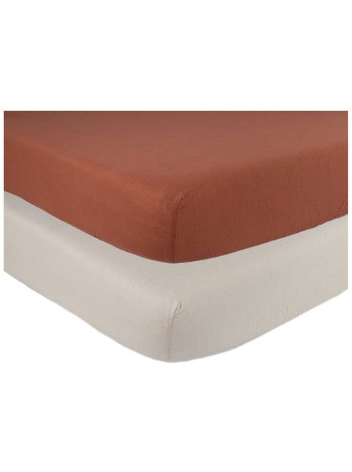 Juego de 2 sábanas bajeras para cuna - Kiabi Juego de 2 sábanas bajeras para cuna - Kiabi