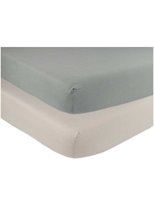 Juego de 2 sábanas bajeras para cuna - Kiabi Juego de 2 sábanas bajeras para cuna - Kiabi