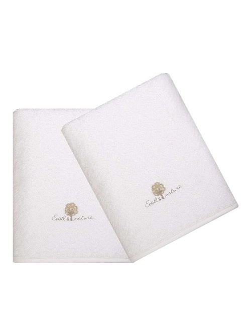 Juego de 2 toallas de rizo 50x90 cm Algodón orgánico - Kiabi