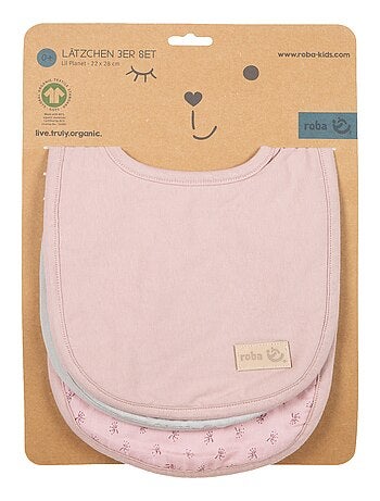 Juego de 3 baberos ajustables en algodón orgánico - ROBA 'Lil Planet'