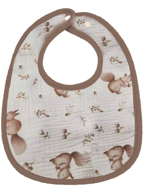 Juego de 3 baberos para bebé en gasa de algodón, estampado Nogal, de Les Chatounets - Kiabi