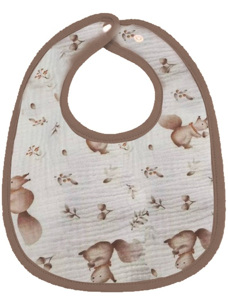 Juego de 3 baberos para bebé en gasa de algodón, estampado Nogal, de Les Chatounets Marrón chocolate - Kiabi