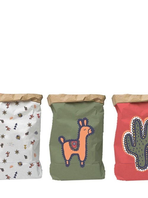 Juego de 3 bolsas de almacenamiento kraft LALAMA – Future Home - Kiabi Juego de 3 bolsas de almacenamiento kraft LALAMA – Future Home - Kiabi