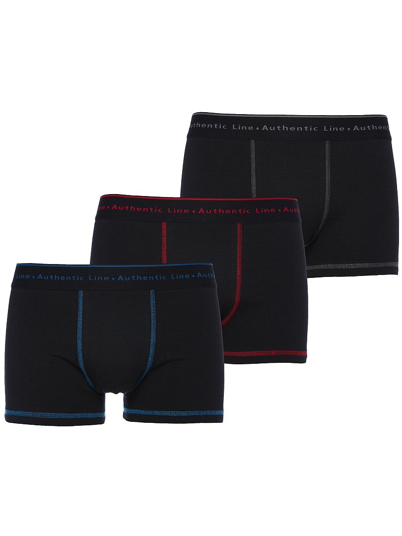 Juego de 3 boxers de algod n el stico negro Kiabi 15.00