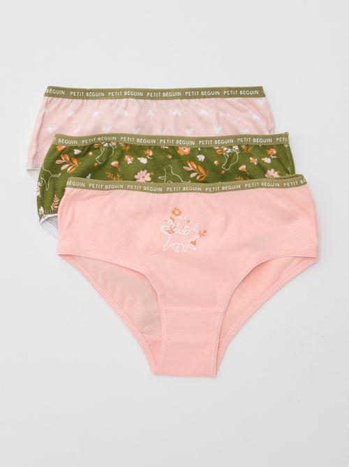 Juego de 3 braguitas estampadas 'Petit Béguin' - Kiabi