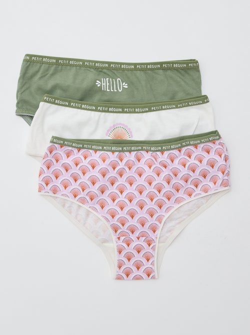 Juego de 3 braguitas estampadas 'Petit Béguin' - Kiabi