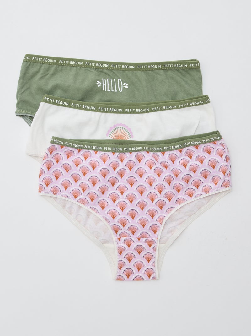 Juego de 3 braguitas estampadas 'Petit Béguin' Beige - Kiabi