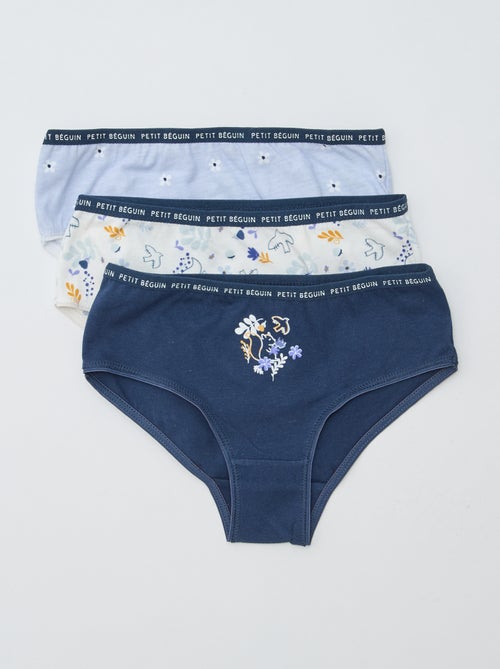 Juego de 3 braguitas estampadas 'Petit Béguin' - Kiabi