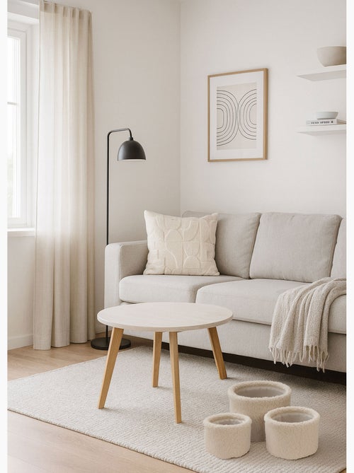 Juego de 3 cestas de almacenamiento, aspecto de lana. - AFIBEL - Kiabi