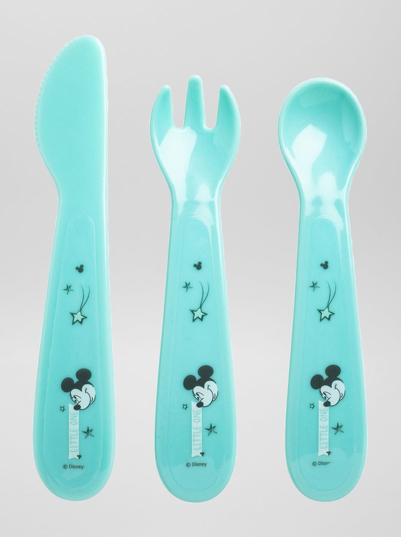 Juego de 3 cubiertos 'Mickey' AZUL - Kiabi