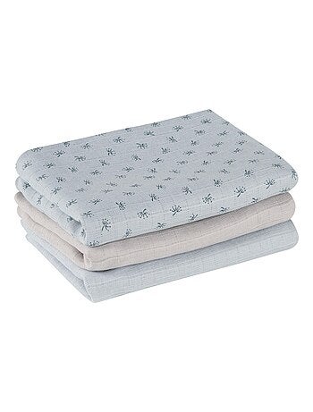 Juego de 3 muselinas en algodón orgánico - ROBA 'Lil planet'