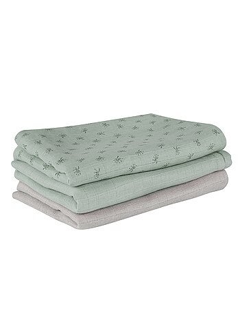 Juego de 3 muselinas en algodón orgánico - ROBA 'Lil planet'