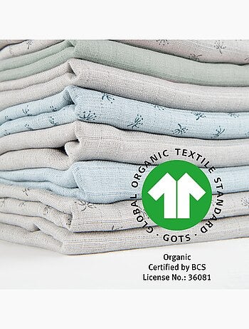 Juego de 3 muselinas en algodón orgánico - ROBA 'Lil planet'