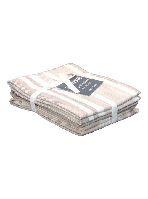 Juego de 3 paños de cocina de algodón 50x70 cm - Kiabi Juego de 3 paños de cocina de algodón 50x70 cm - Kiabi