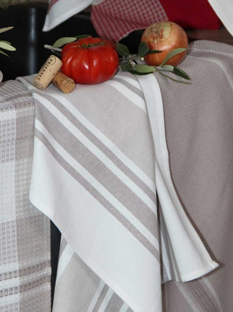Juego de 3 paños de cocina de algodón 50x70 cm Beige - Kiabi