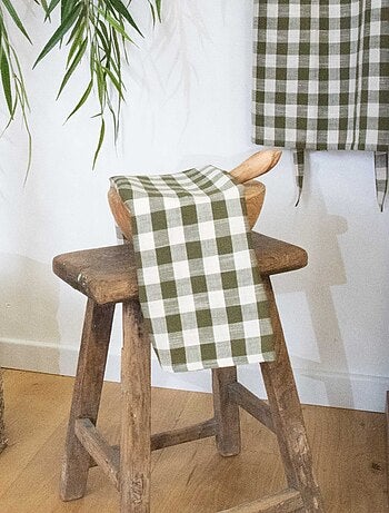 Juego de 3 paños de cocina de algodón con cuadros