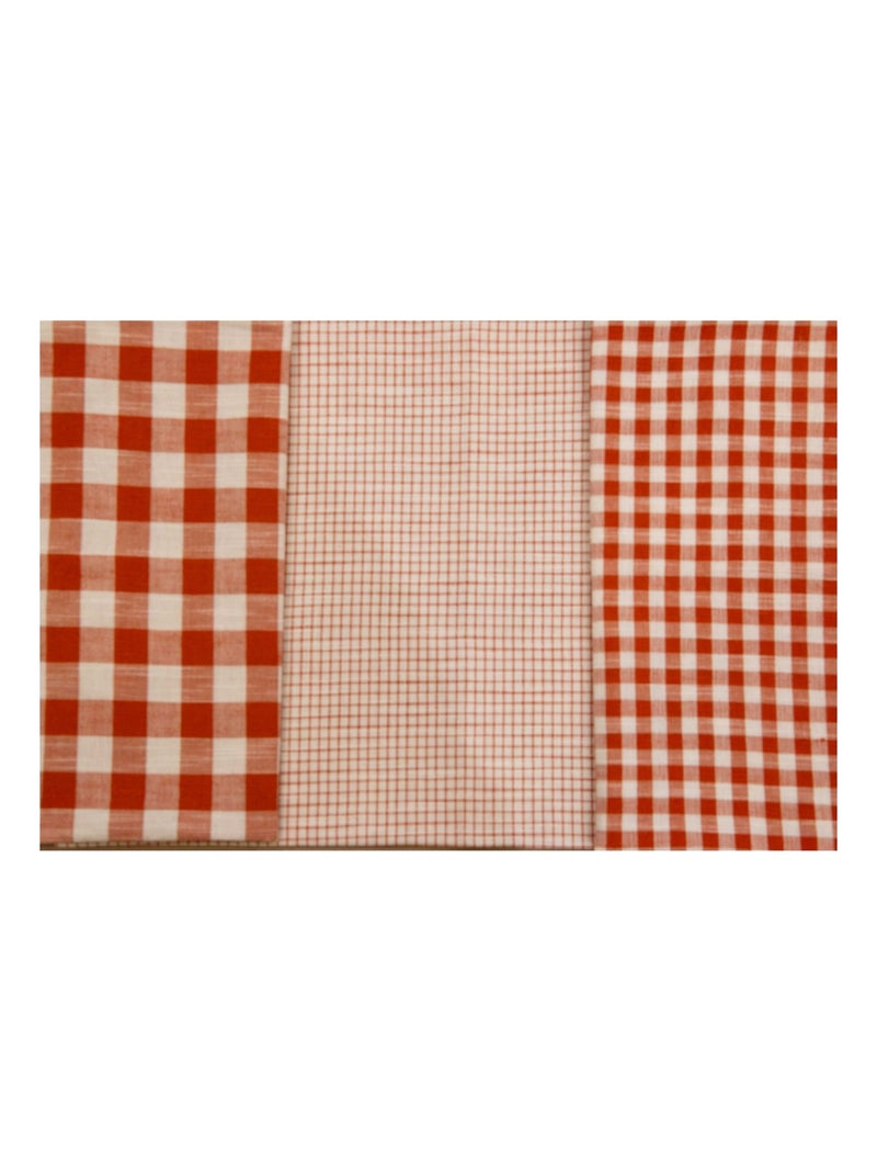 Juego de 3 paños de cocina de algodón con cuadros Ladrillo - Kiabi