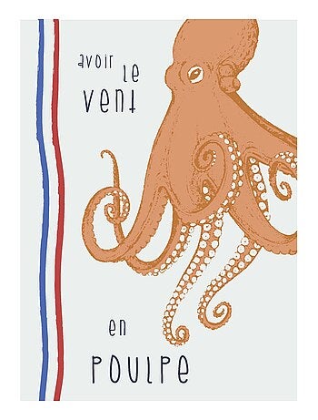 Juego de 3 paños de cocina de algodón lavado con ilustraciones marinas