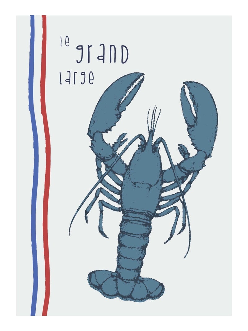 Juego de 3 paños de cocina de algodón lavado con ilustraciones marinas Crudo - Kiabi