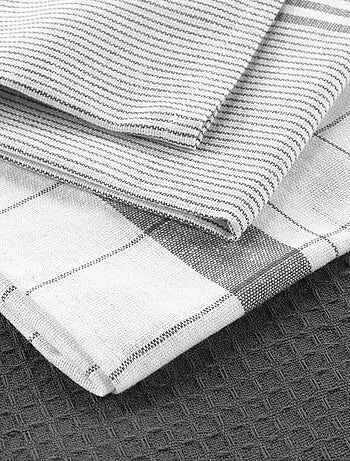 Juego de 3 paños de cocina de algodón tejido en nido de abeja