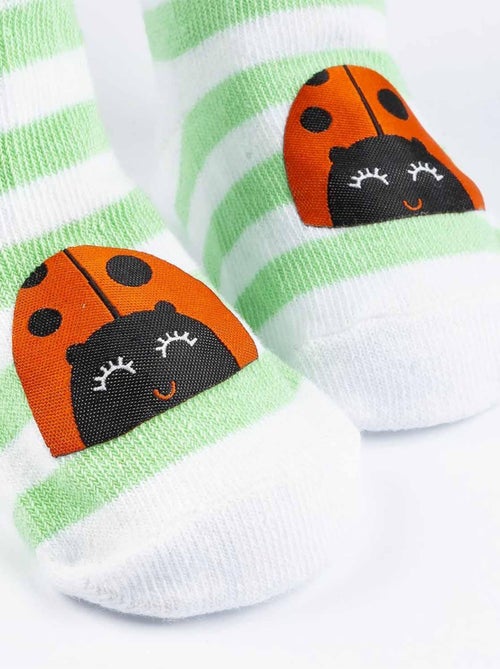 Juego de 3 pares de calcetines de rayas pastel | Soxo - Kiabi