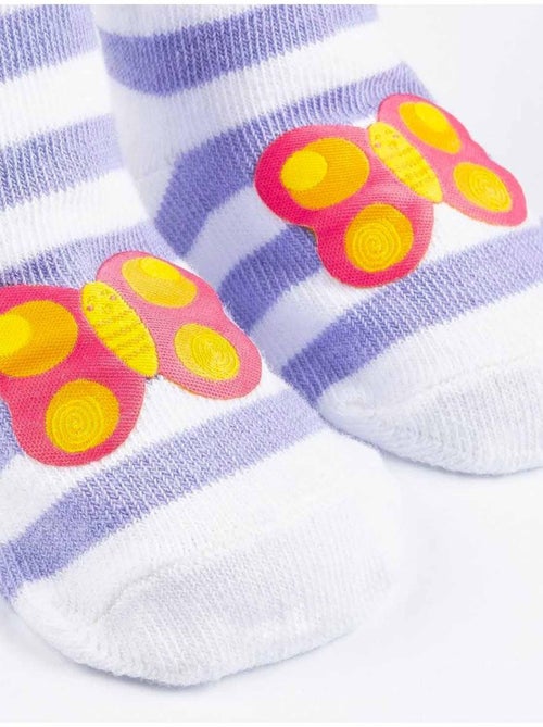 Juego de 3 pares de calcetines de rayas pastel | Soxo - Kiabi