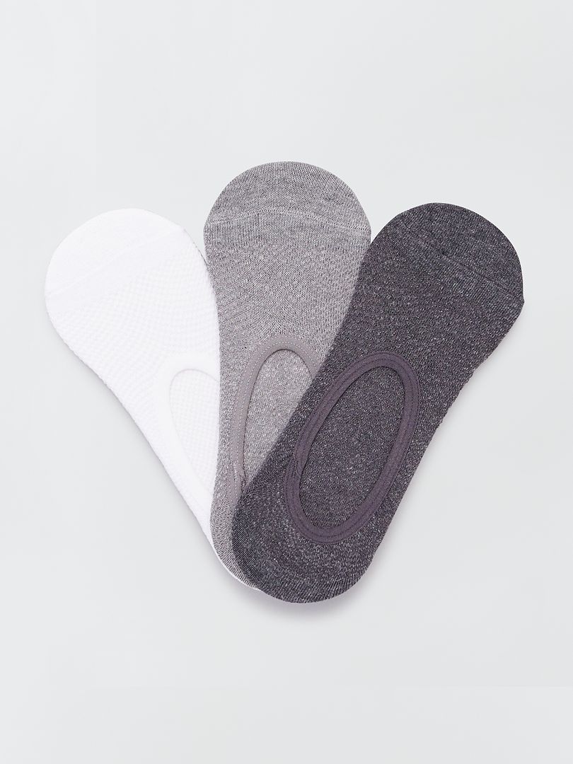 Juego de 3 pares de calcetines invisibles gris - Kiabi