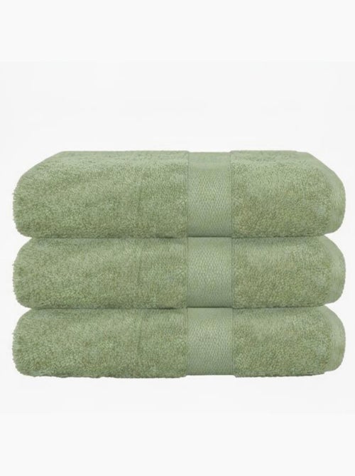 Juego de 3 toallas de baño 70x130 cm 500gr/m² 100% algodón - Kiabi Juego de 3 toallas de baño 70x130 cm 500gr/m² 100% algodón - Kiabi