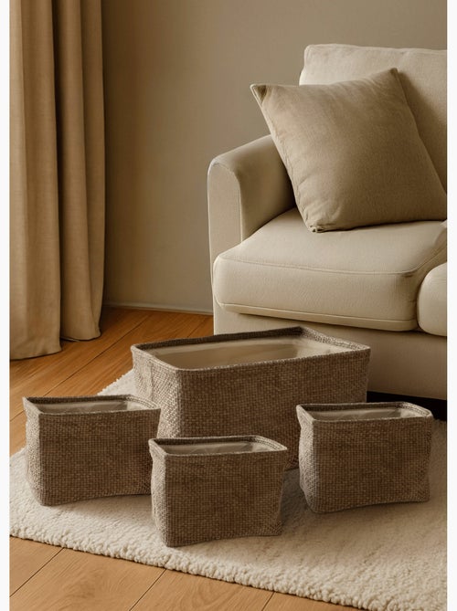 Juego de 4 cestas de almacenamiento de tela - AFIBEL - Kiabi