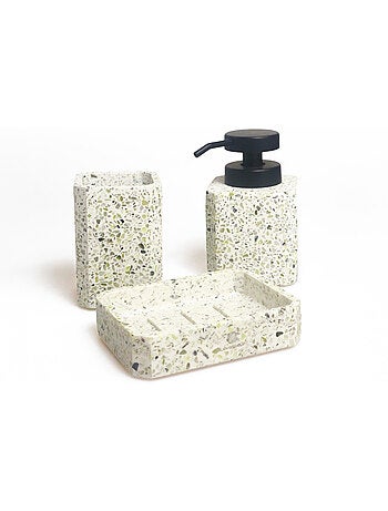Juego de accesorios de baño TERAZZO 3 piezas en polirresina – Guy Levasseur