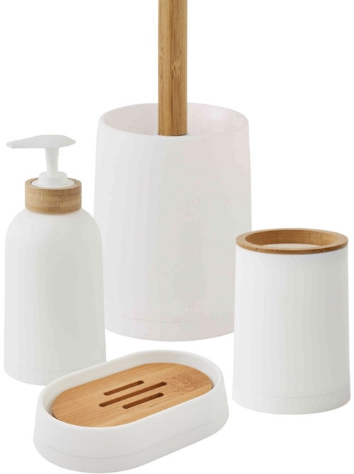 Juego de accesorios para baño 4 pzas bambú PRIMA – Guy Levasseur - Kiabi Juego de accesorios para baño 4 pzas bambú PRIMA – Guy Levasseur - Kiabi