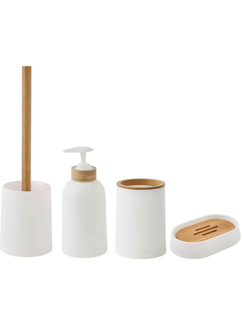 Juego de accesorios para baño 4 pzas bambú PRIMA – Guy Levasseur - Kiabi Juego de accesorios para baño 4 pzas bambú PRIMA – Guy Levasseur - Kiabi