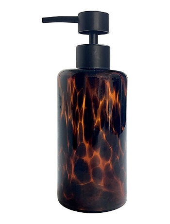 Juego de baño de 3 piezas con estampado de leopardo y cristal