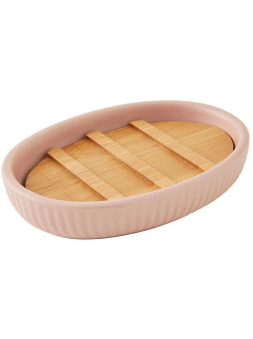 Juego de baño de 3 piezas de cerámica con diseño acanalado de bambú - Kiabi Juego de baño de 3 piezas de cerámica con diseño acanalado de bambú - Kiabi