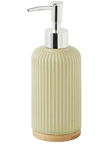 Juego de baño de 3 piezas de cerámica con diseño acanalado de bambú