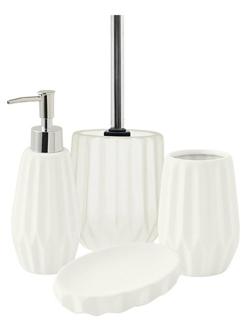 Juego de baño de 4 piezas con relieve de cerámica - Kiabi