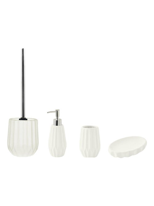 Juego de baño de 4 piezas con relieve de cerámica - Kiabi