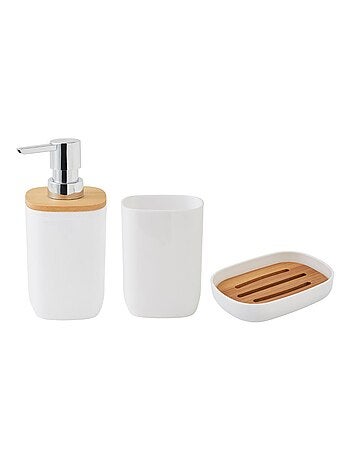 Juego de baño de bambú de 3 piezas de color liso