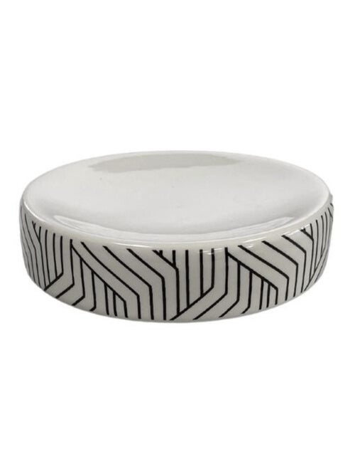 Juego de baño de cerámica de 4 piezas con diseño gráfico - Kiabi