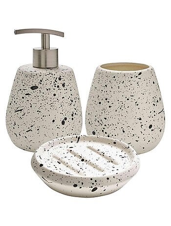 Juego de baño de cerámica moteada de 3 piezas