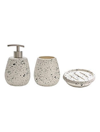 Juego de baño de cerámica moteada de 3 piezas