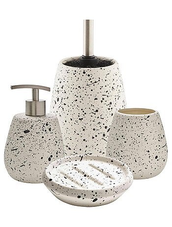 Juego de baño de cerámica moteada de 4 piezas