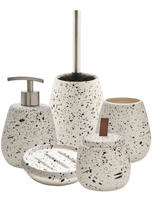 Juego de baño de cerámica moteada de 5 piezas - Kiabi Juego de baño de cerámica moteada de 5 piezas - Kiabi