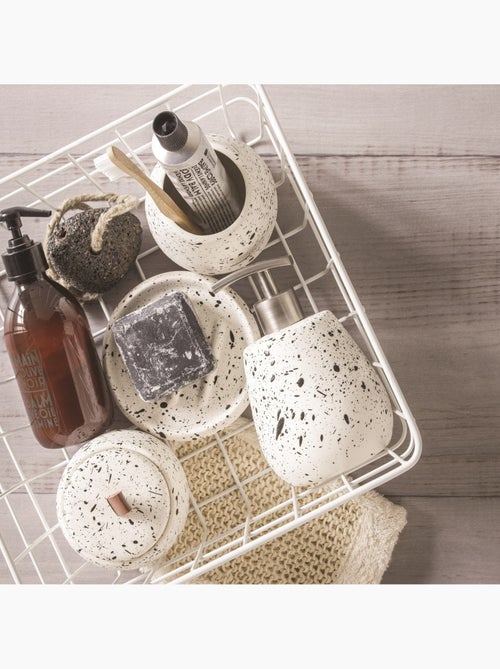 Juego de baño de cerámica moteada de 5 piezas - Kiabi Juego de baño de cerámica moteada de 5 piezas - Kiabi