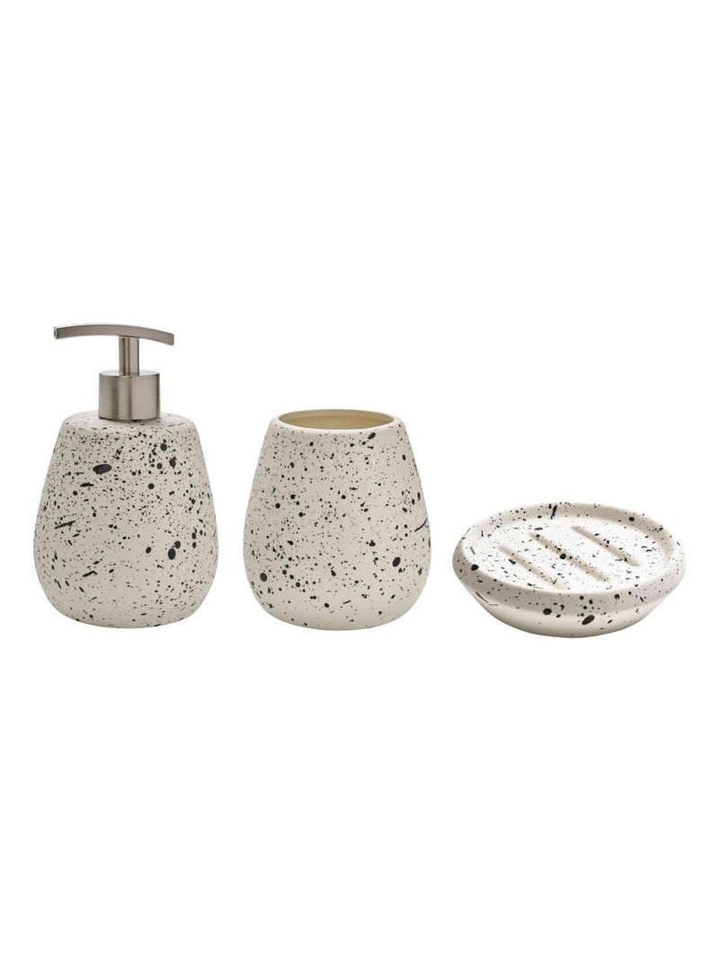 Juego de baño DEMY de cerámica blanco salpicado de 3 piezas Guy Levasseur Blanco - Kiabi