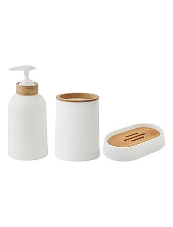 Juego de baño liso de 3 piezas de bambú