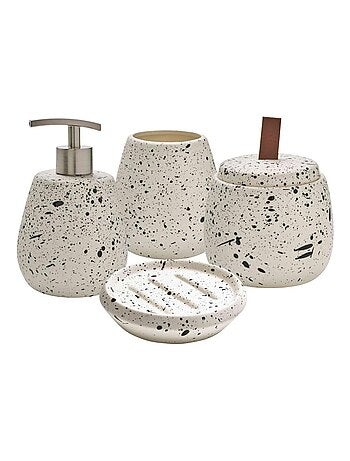 Juego de baño moteado de 4 piezas de cerámica